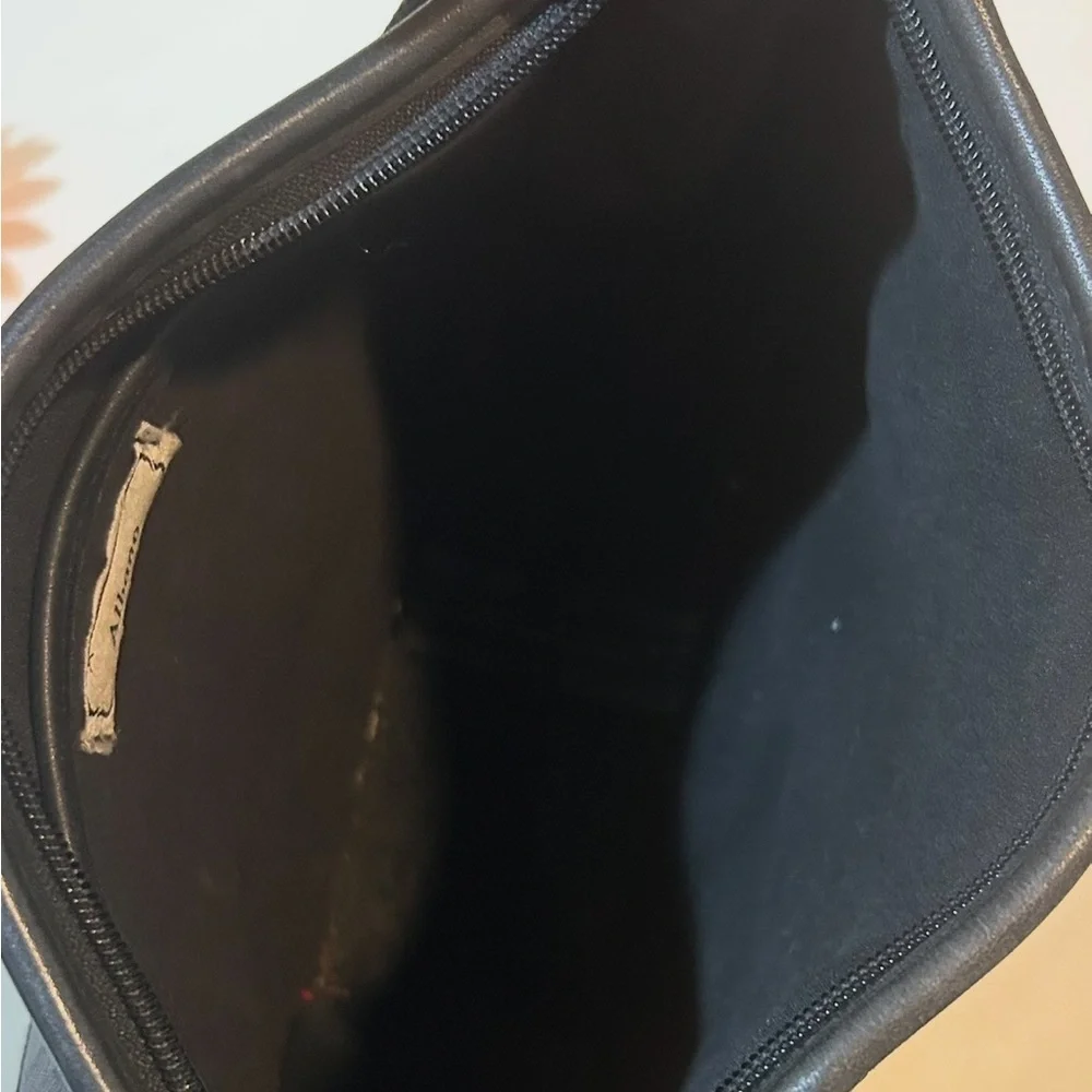 Vintage Albano Black Leather Brocade Crossbody Shoulder Bag Y2K